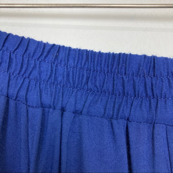 Vintage 90s blue high waisted button front midi full circle a-line skirt small - Picture 6 of 9